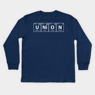 Union (U-Ni-O-N) Periodic Elements Spelling Kids Long Sleeve T-Shirt